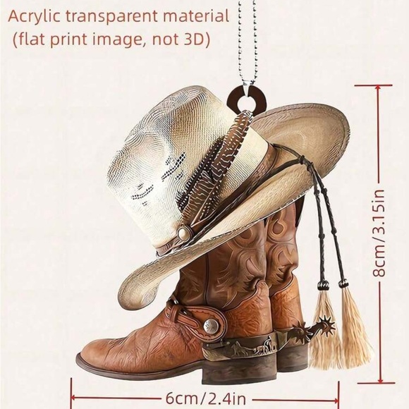 Cowboy Hat and Boots Ornament - Picture 1 of 10